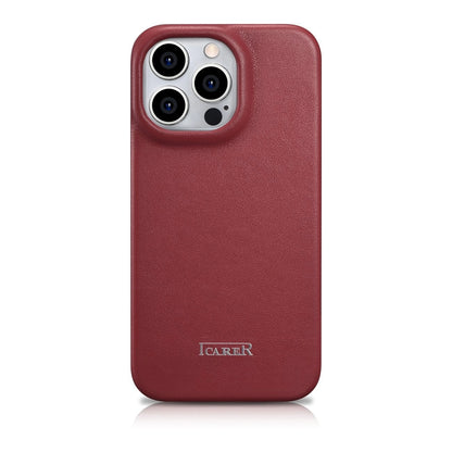 iCarer CE Premium Leather Folio Case iPhone 14 Pro Max Magnetic Flip Cover MagSafe Red (WMI14220716-RD)_2