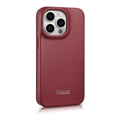 iCarer CE Premium Leather Folio Case iPhone 14 Pro Max Magnetic Flip Cover MagSafe Red (WMI14220716-RD)_3