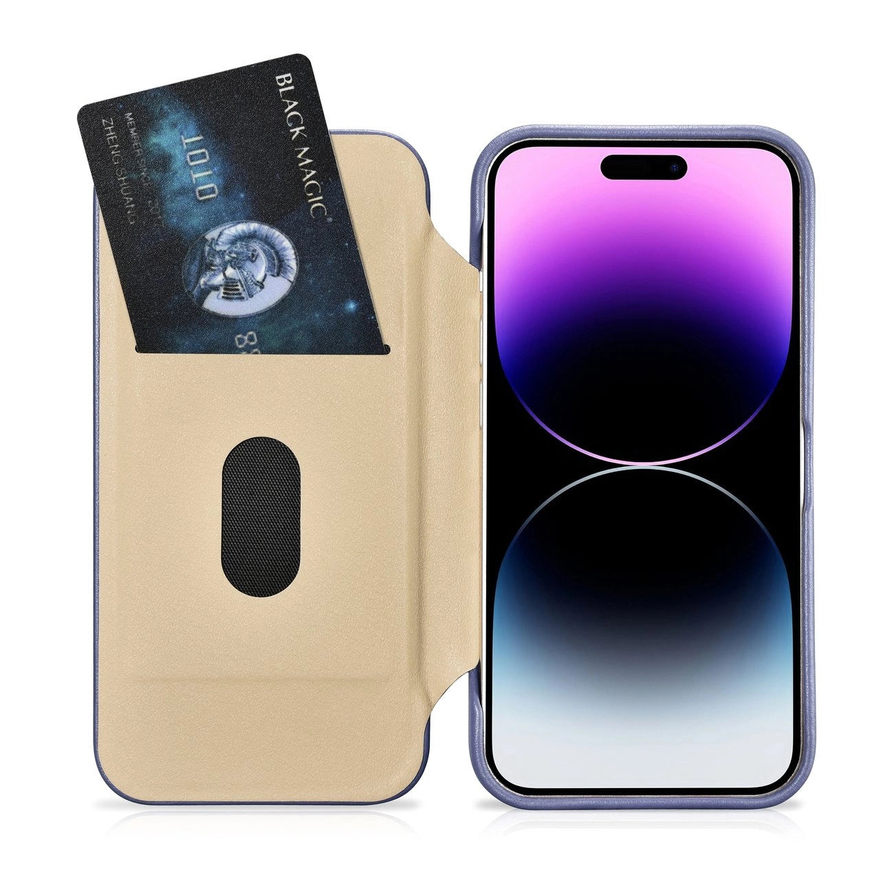 iCarer CE Premium Leather Folio Case iPhone 14 Pro Max Magnetic Flip Leather Folio Case MagSafe Light Purple (WMI14220716-LP)_19