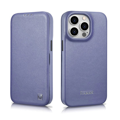 iCarer CE Premium Leather Folio Case iPhone 14 Pro Max Magnetic Flip Leather Folio Case MagSafe Light Purple (WMI14220716-LP)_27