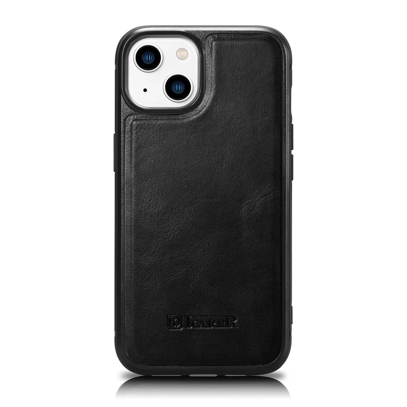 iCarer Leather Oil Wax case covered with natural leather for iPhone 14 Plus black (WMI14220719-BK)_0