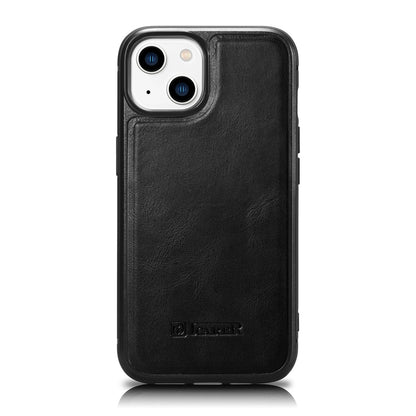 iCarer Leather Oil Wax case covered with natural leather for iPhone 14 Plus black (WMI14220719-BK)_0