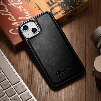 iCarer Leather Oil Wax case covered with natural leather for iPhone 14 Plus black (WMI14220719-BK)_11