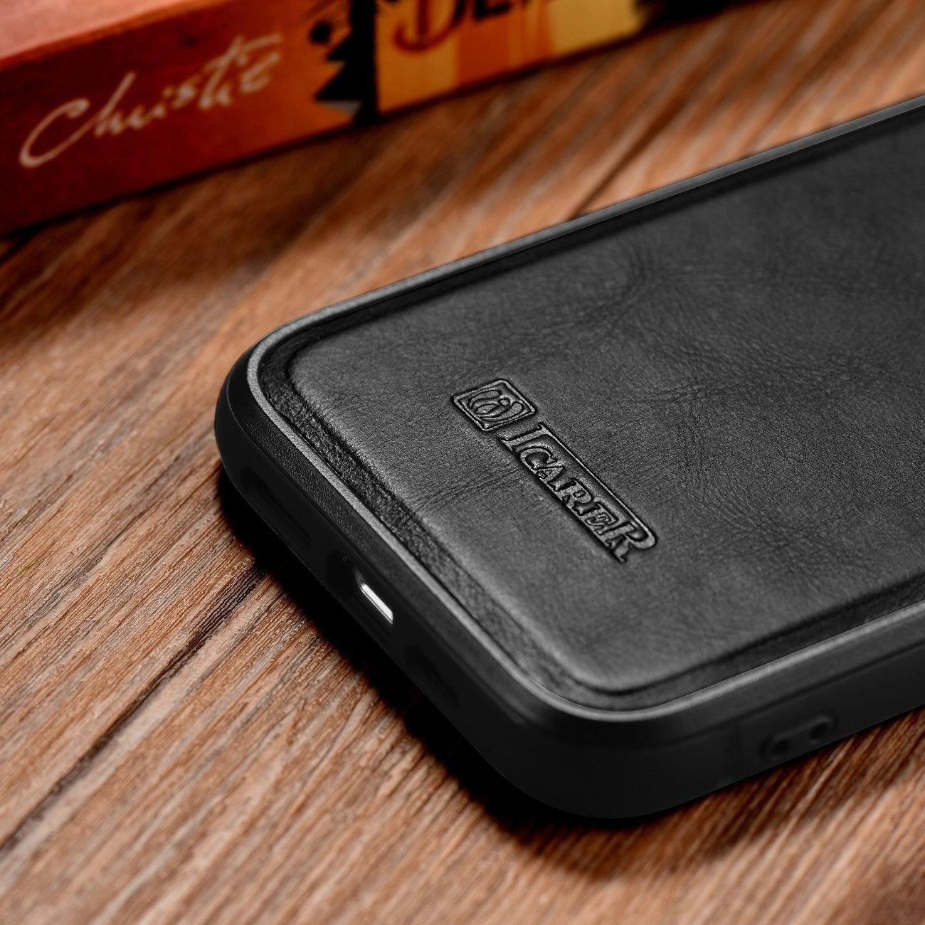 iCarer Leather Oil Wax case covered with natural leather for iPhone 14 Plus black (WMI14220719-BK)_13