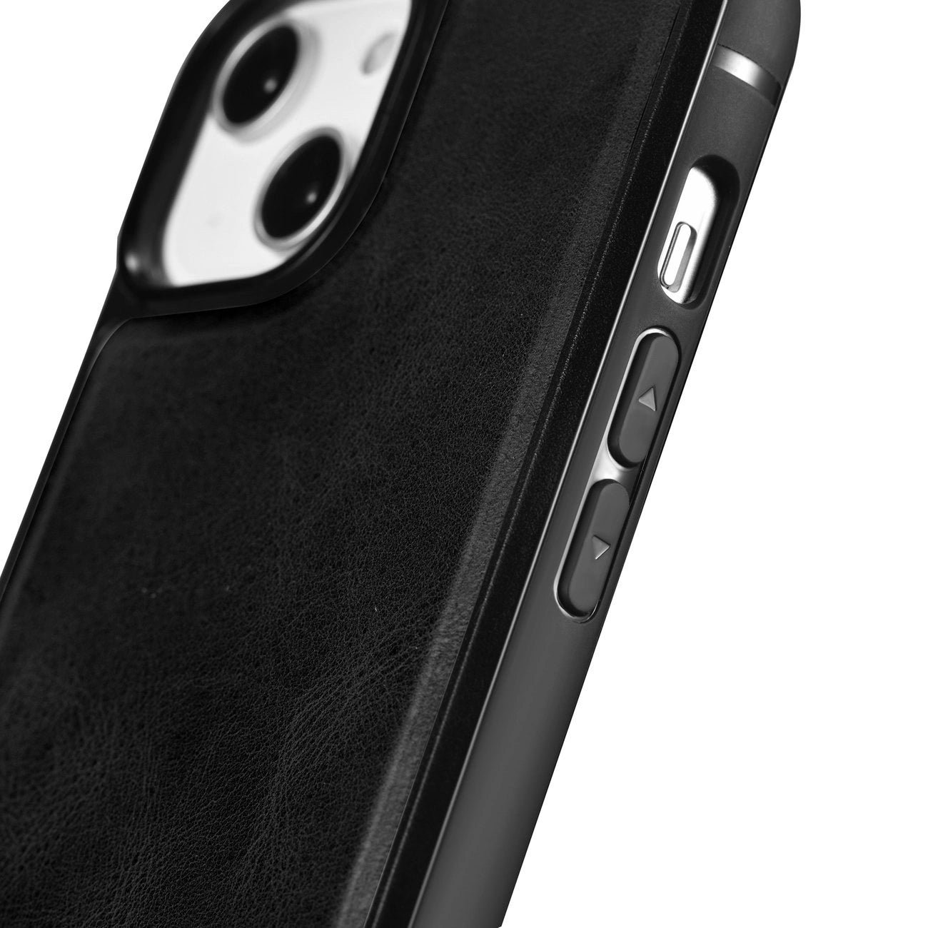 iCarer Leather Oil Wax case covered with natural leather for iPhone 14 Plus black (WMI14220719-BK)_1