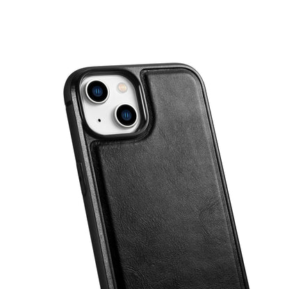 iCarer Leather Oil Wax case covered with natural leather for iPhone 14 Plus black (WMI14220719-BK)_4
