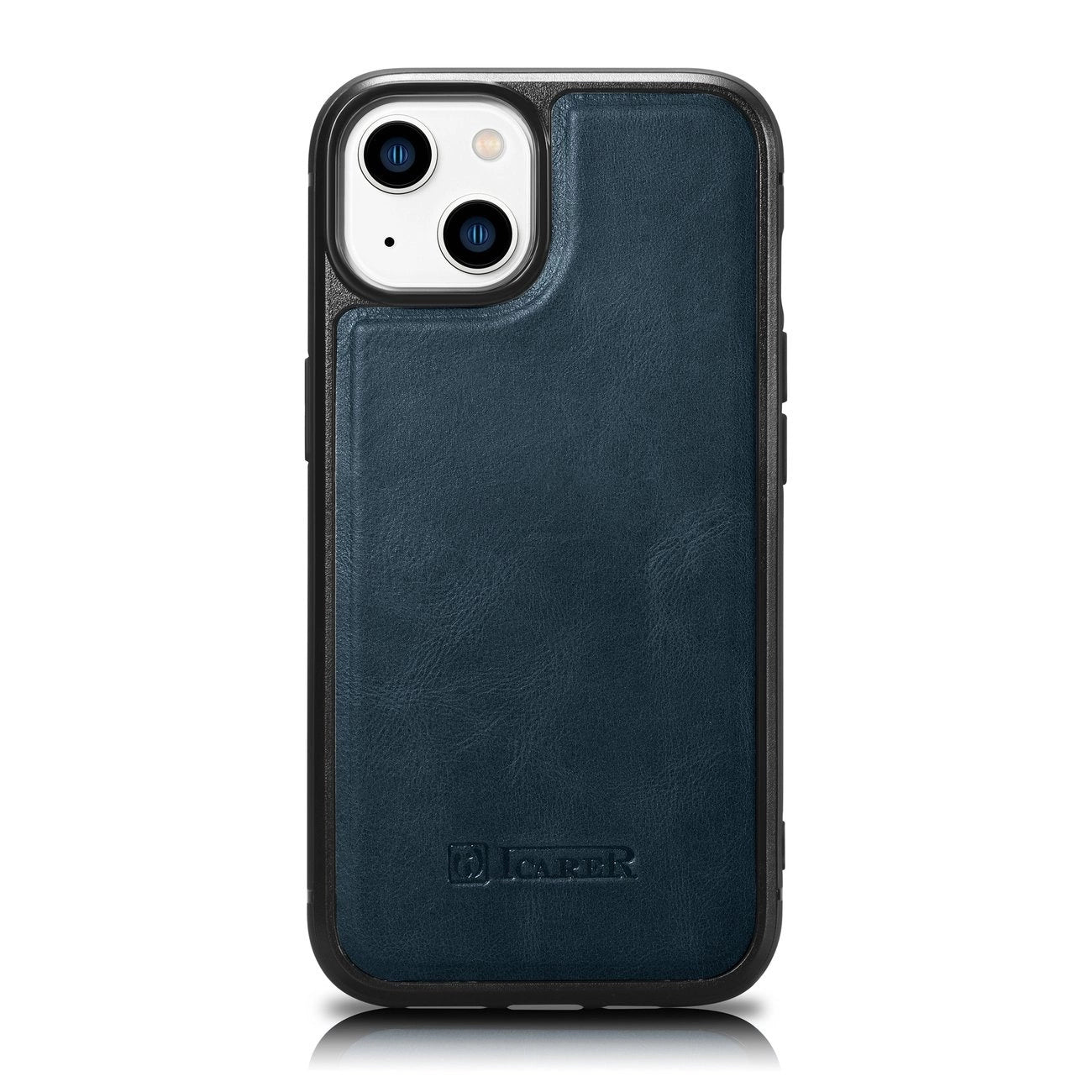 iCarer Leather Oil Wax case covered with natural leather for iPhone 14 Plus blue (WMI14220719-BU)_0