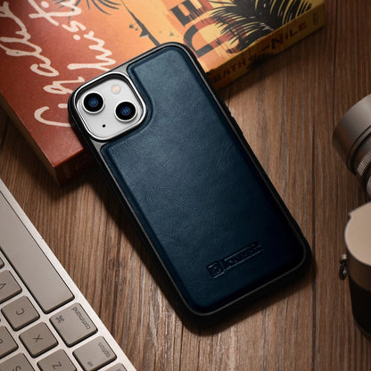 iCarer Leather Oil Wax case covered with natural leather for iPhone 14 Plus blue (WMI14220719-BU)_12