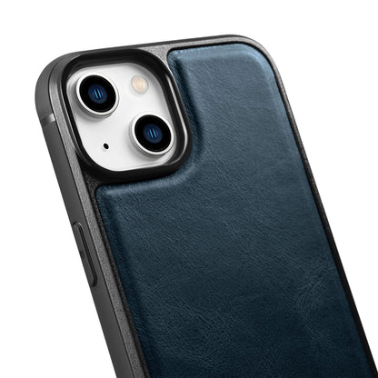 iCarer Leather Oil Wax case covered with natural leather for iPhone 14 Plus blue (WMI14220719-BU)_8