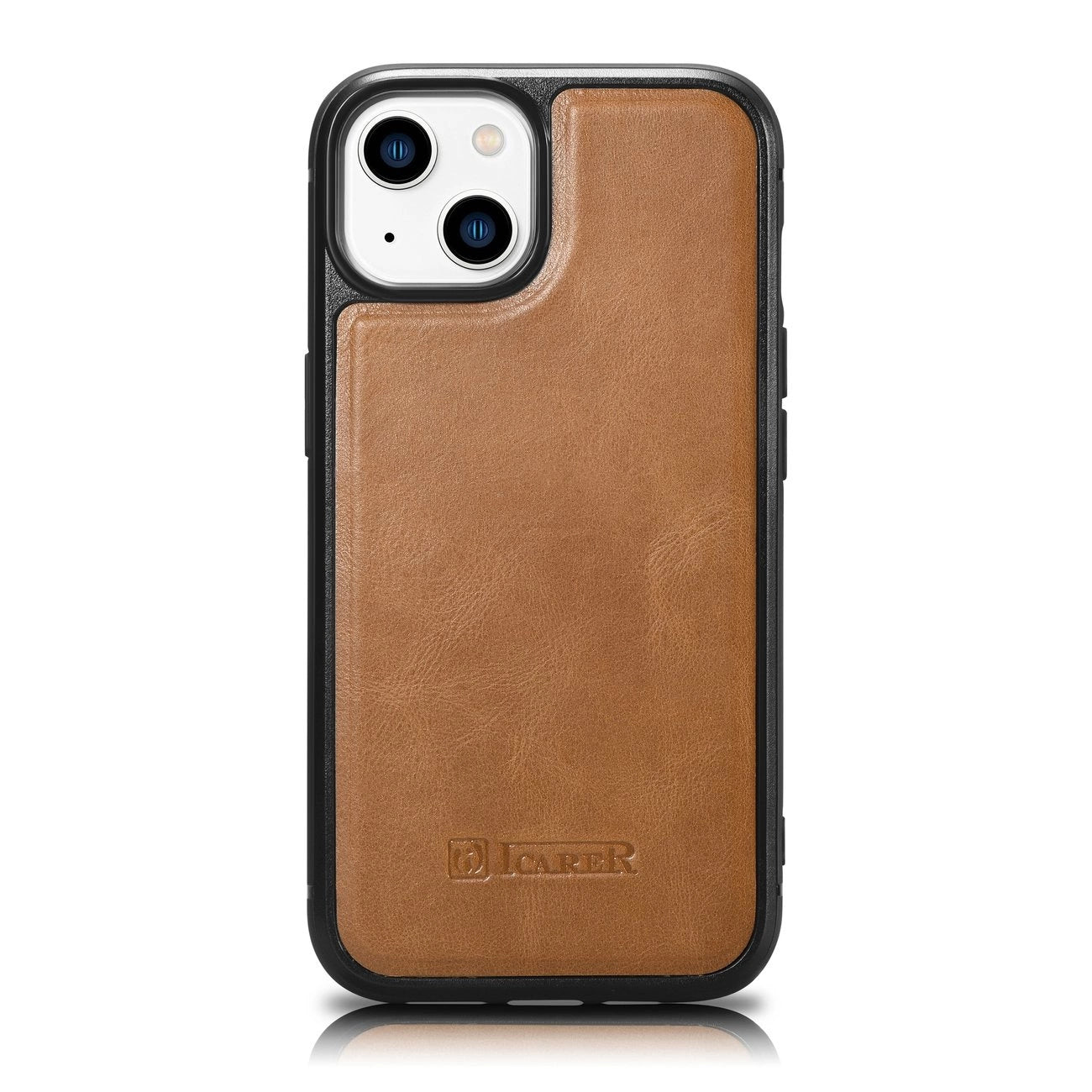 iCarer Leather Oil Wax case covered with natural leather for iPhone 14 Plus brown (WMI14220719-TN)_0