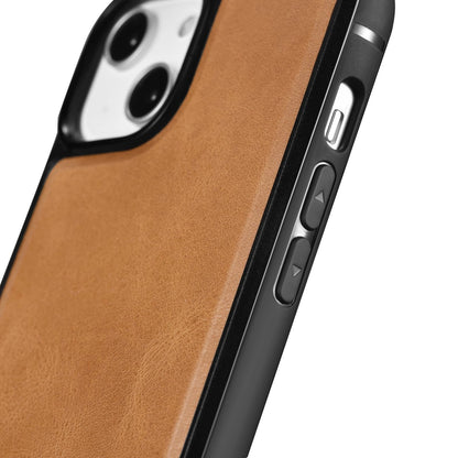 iCarer Leather Oil Wax case covered with natural leather for iPhone 14 Plus brown (WMI14220719-TN)_1