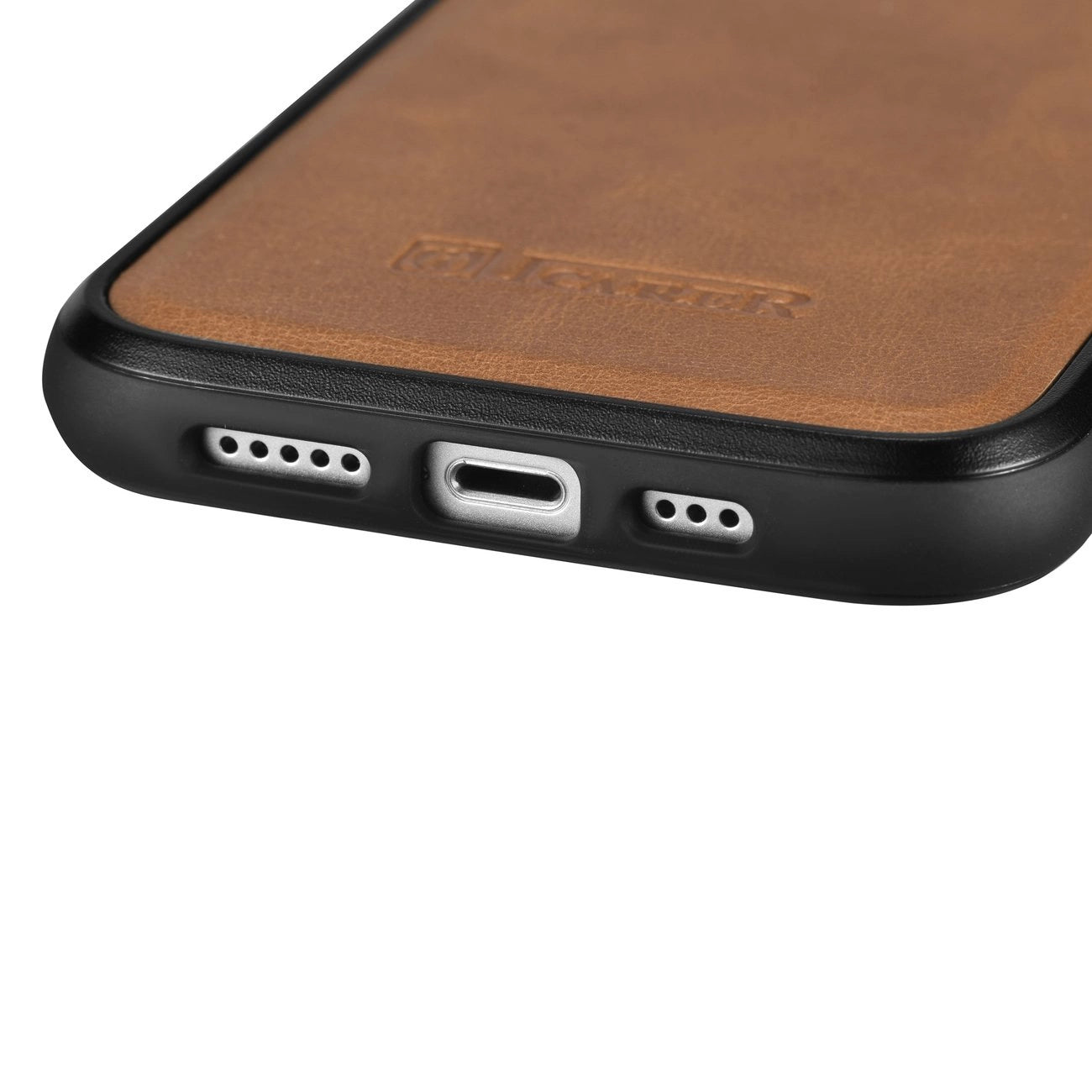 iCarer Leather Oil Wax case covered with natural leather for iPhone 14 Plus brown (WMI14220719-TN)_2