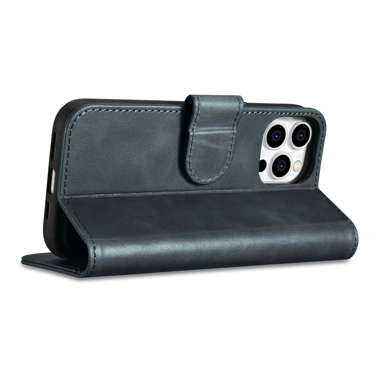 iCarer Oil Wax Wallet Case 2in1 Cover iPhone 14 Pro Anti-RFID Leather Flip Case Blue (WMI14220722-BU)_7