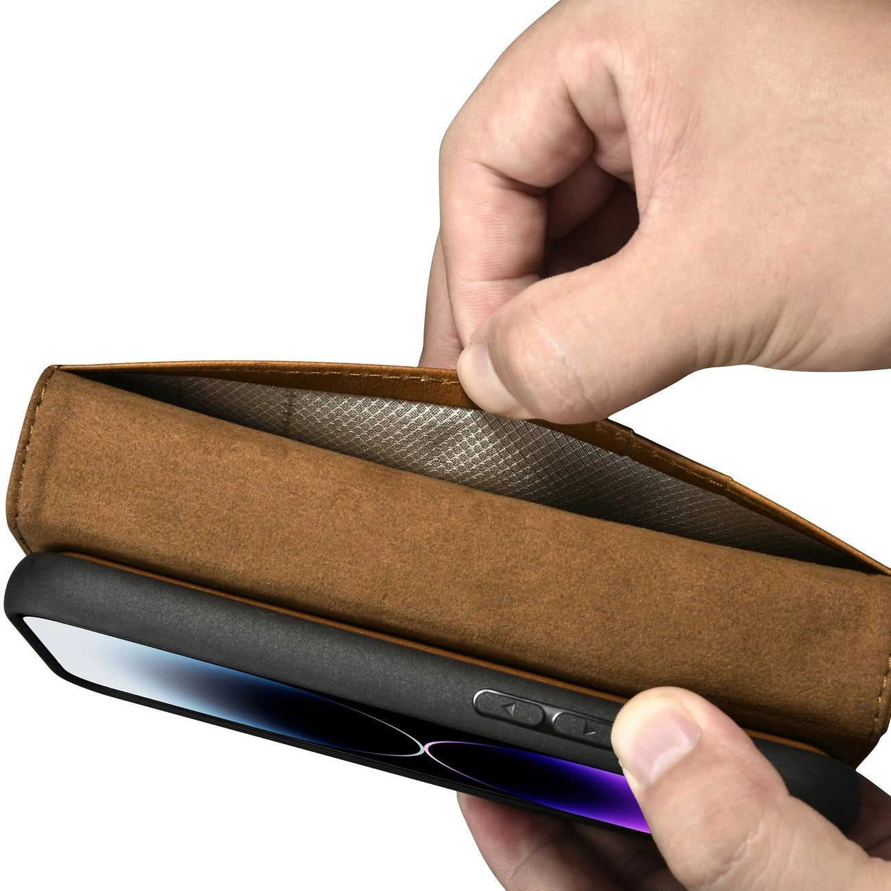iCarer Oil Wax Wallet Case 2in1 Cover iPhone 14 Pro Anti-RFID Leather Flip Case Brown (WMI14220722-TN)_9