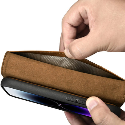 iCarer Oil Wax Wallet Case 2in1 Cover iPhone 14 Pro Anti-RFID Leather Flip Case Brown (WMI14220722-TN)_9