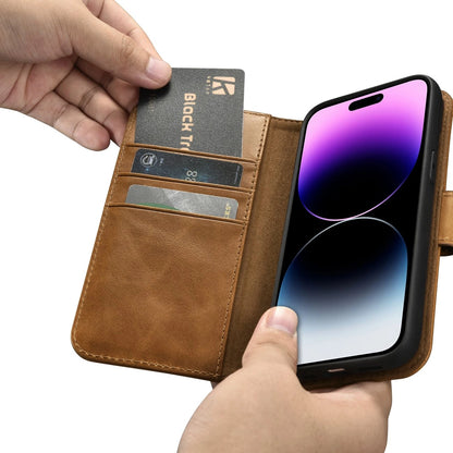 iCarer Oil Wax Wallet Case 2in1 Cover iPhone 14 Pro Anti-RFID Leather Flip Case Brown (WMI14220722-TN)_11