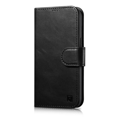 iCarer Oil Wax Wallet Case 2in1 Cover iPhone 14 Plus Anti-RFID Leather Flip Case Black (WMI14220723-BK)_0