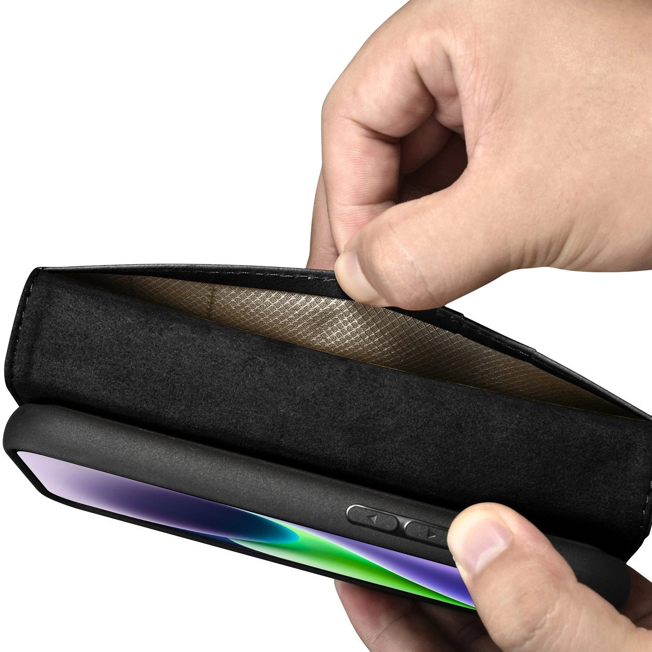 iCarer Oil Wax Wallet Case 2in1 Cover iPhone 14 Plus Anti-RFID Leather Flip Case Black (WMI14220723-BK)_9