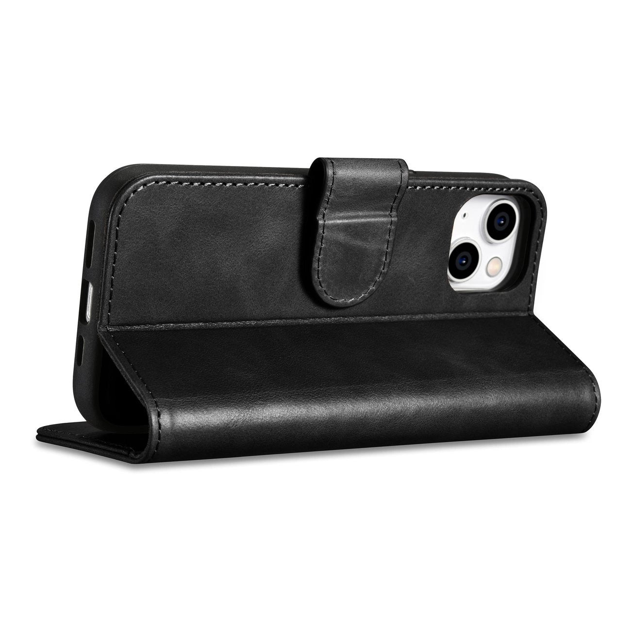 iCarer Oil Wax Wallet Case 2in1 Cover iPhone 14 Plus Anti-RFID Leather Flip Case Black (WMI14220723-BK)_7