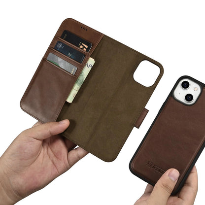 iCarer Oil Wax Wallet Case 2in1 Cover iPhone 14 Plus Anti-RFID Leather Flip Case Brown (WMI14220723-BN)_11