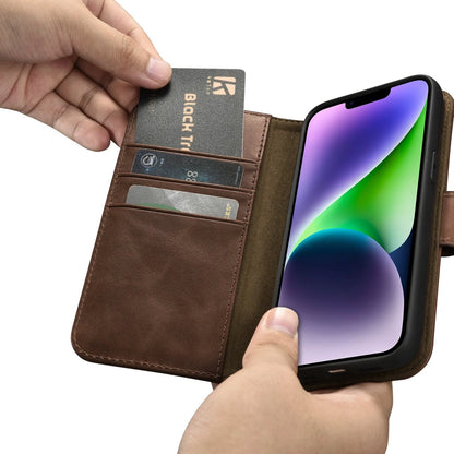 iCarer Oil Wax Wallet Case 2in1 Cover iPhone 14 Plus Anti-RFID Leather Flip Case Brown (WMI14220723-BN)_12