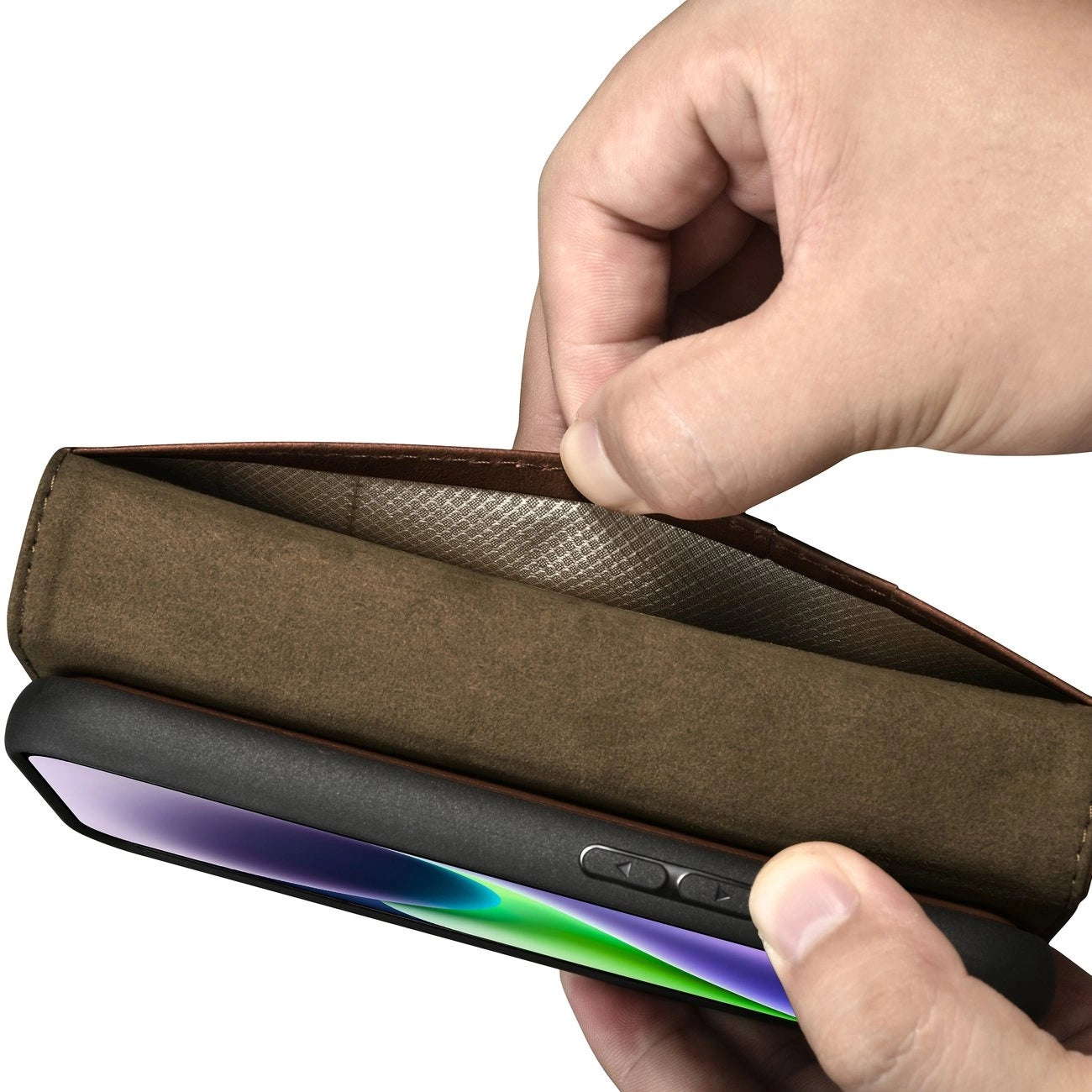 iCarer Oil Wax Wallet Case 2in1 Cover iPhone 14 Plus Anti-RFID Leather Flip Case Brown (WMI14220723-BN)_8