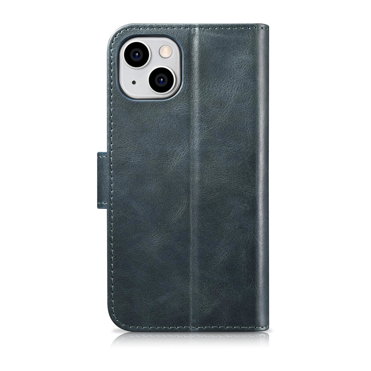 iCarer Oil Wax Wallet Case 2in1 Cover iPhone 14 Plus Anti-RFID Leather Flip Case Blue (WMI14220723-BU)_1
