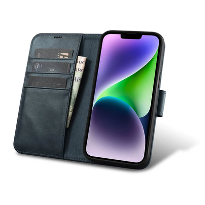 iCarer Oil Wax Wallet Case 2in1 Cover iPhone 14 Plus Anti-RFID Leather Flip Case Blue (WMI14220723-BU)_3