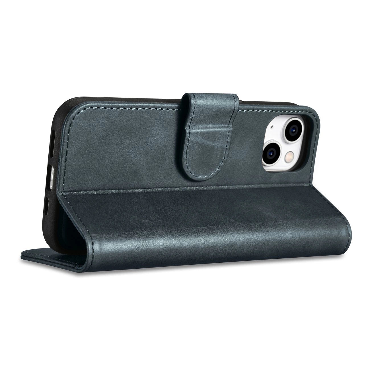 iCarer Oil Wax Wallet Case 2in1 Cover iPhone 14 Plus Anti-RFID Leather Flip Case Blue (WMI14220723-BU)_8