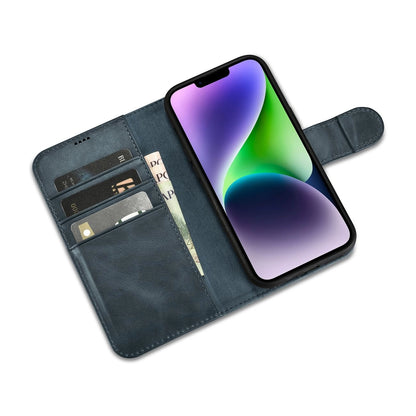 iCarer Oil Wax Wallet Case 2in1 Cover iPhone 14 Plus Anti-RFID Leather Flip Case Blue (WMI14220723-BU)_9