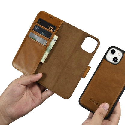 iCarer Oil Wax Wallet Case 2in1 Cover iPhone 14 Plus Anti-RFID Leather Flip Case Brown (WMI14220723-TN)_10