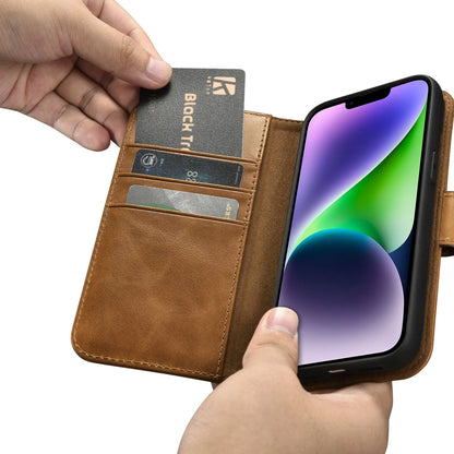iCarer Oil Wax Wallet Case 2in1 Cover iPhone 14 Plus Anti-RFID Leather Flip Case Brown (WMI14220723-TN)_11