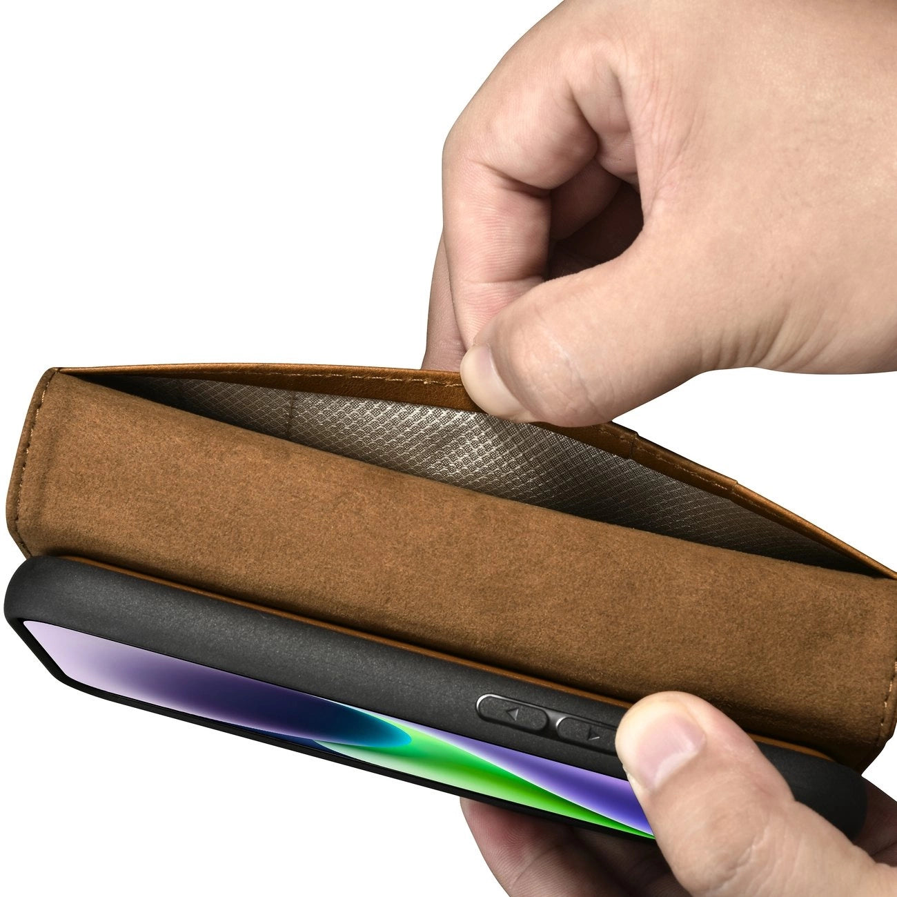 iCarer Oil Wax Wallet Case 2in1 Cover iPhone 14 Plus Anti-RFID Leather Flip Case Brown (WMI14220723-TN)_8