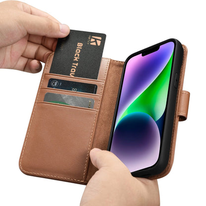 iCarer Wallet Case 2in1 case iPhone 14 leather cover with flap Anti-RFID brown (WMI14220725-BN)_15