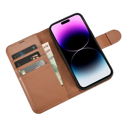 iCarer Wallet Case 2in1 iPhone 14 Pro Leather Flip Case Anti-RFID brown (WMI14220726-BN)_9