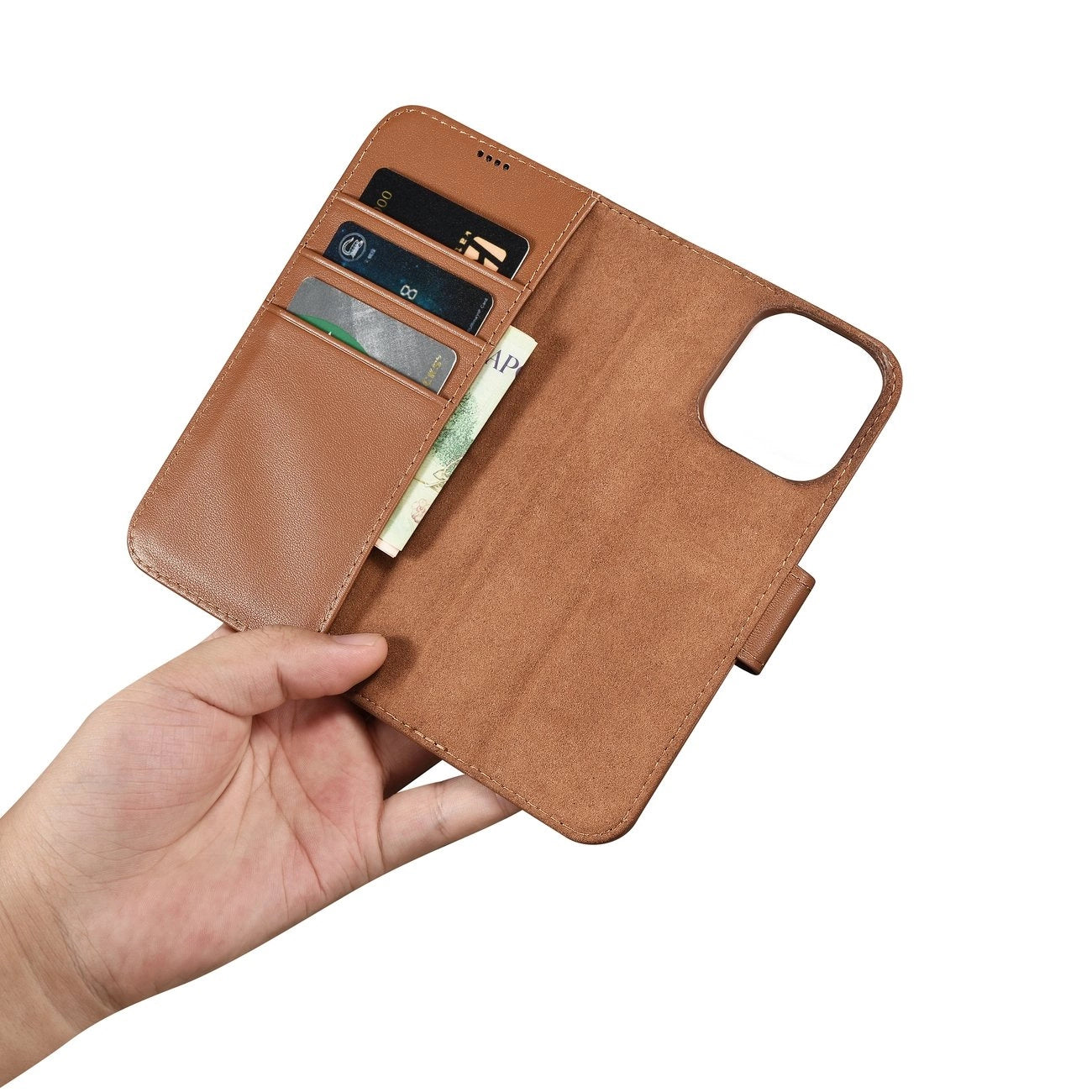 iCarer Wallet Case 2in1 iPhone 14 Pro Leather Flip Case Anti-RFID brown (WMI14220726-BN)_13