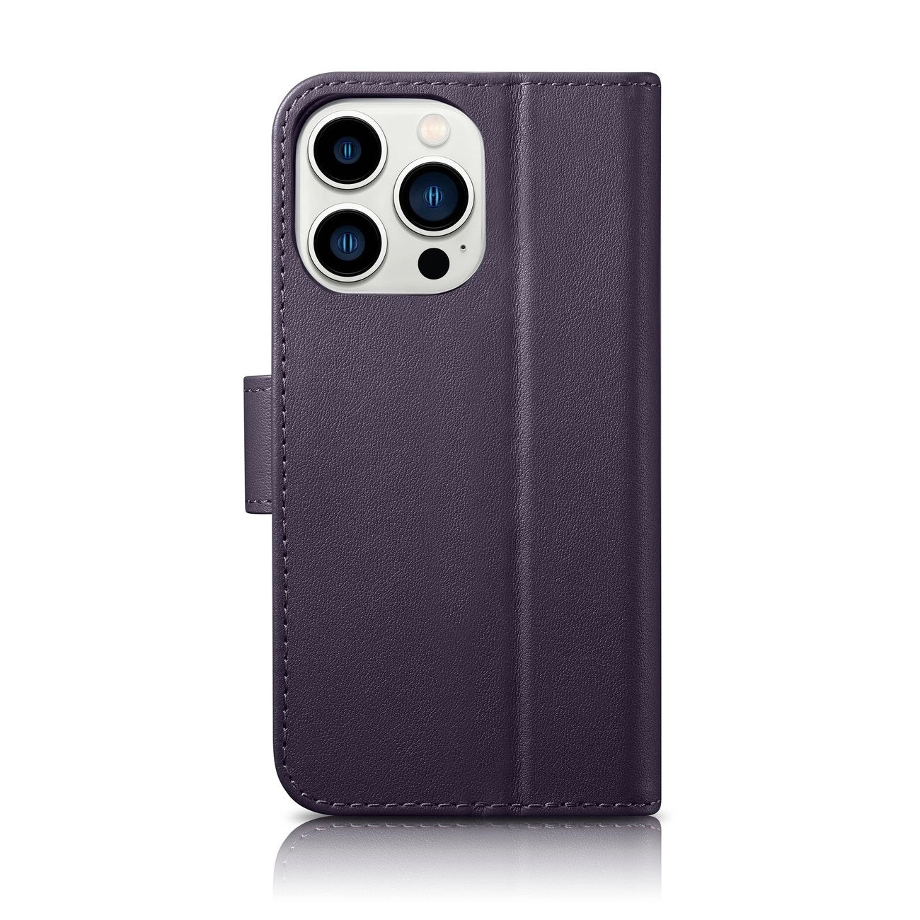 iCarer Wallet Case 2in1 Cover iPhone 14 Pro Anti-RFID Leather Flip Case Dark Purple (WMI14220726-DP)_1