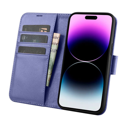 iCarer Wallet Case 2in1 Cover iPhone 14 Pro Anti-RFID Leather Flip Case Light Purple (WMI14220726-LP)_2