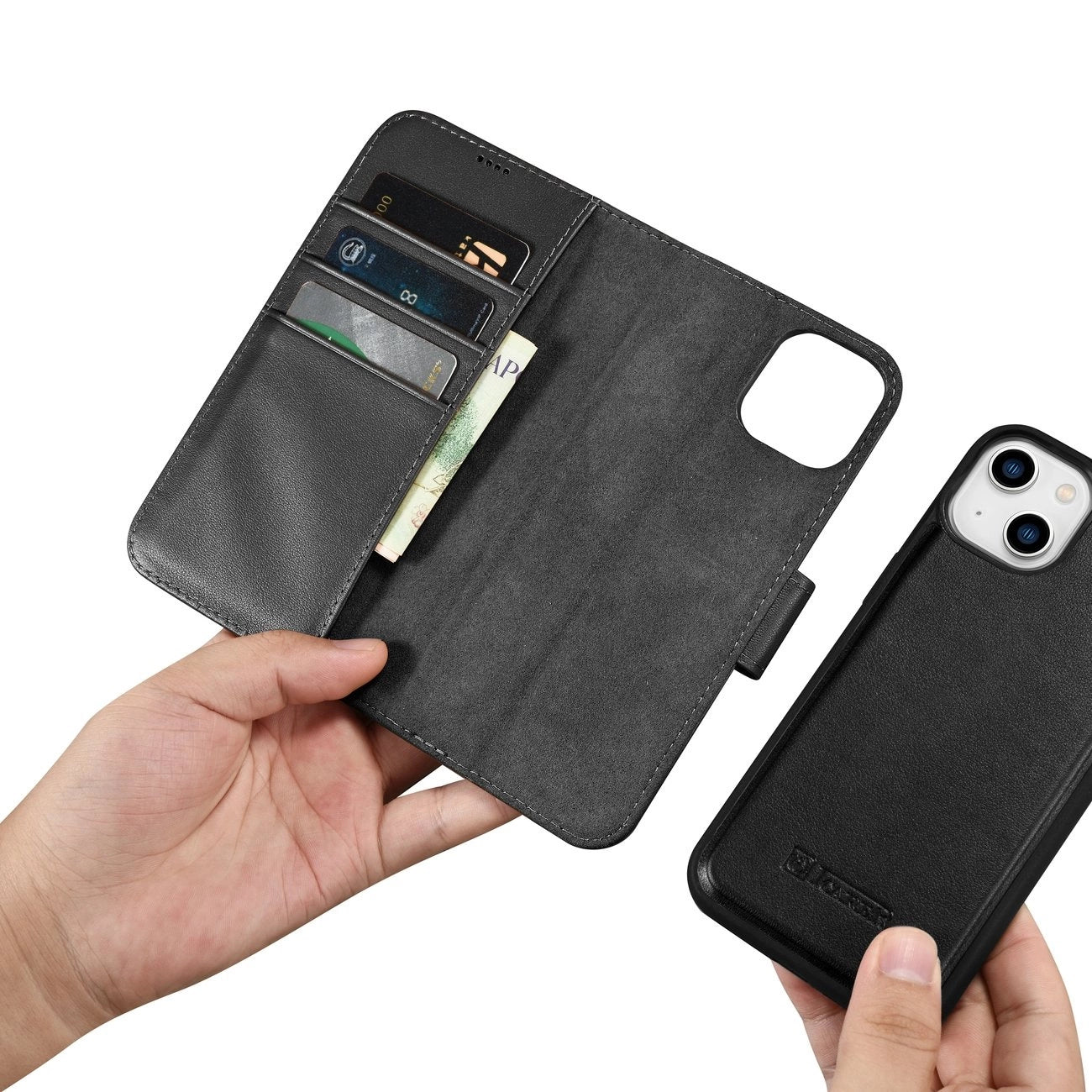 iCarer Wallet Case 2in1 Cover iPhone 14 Plus Anti-RFID Leather Flip Case Black (WMI14220727-BK)_14