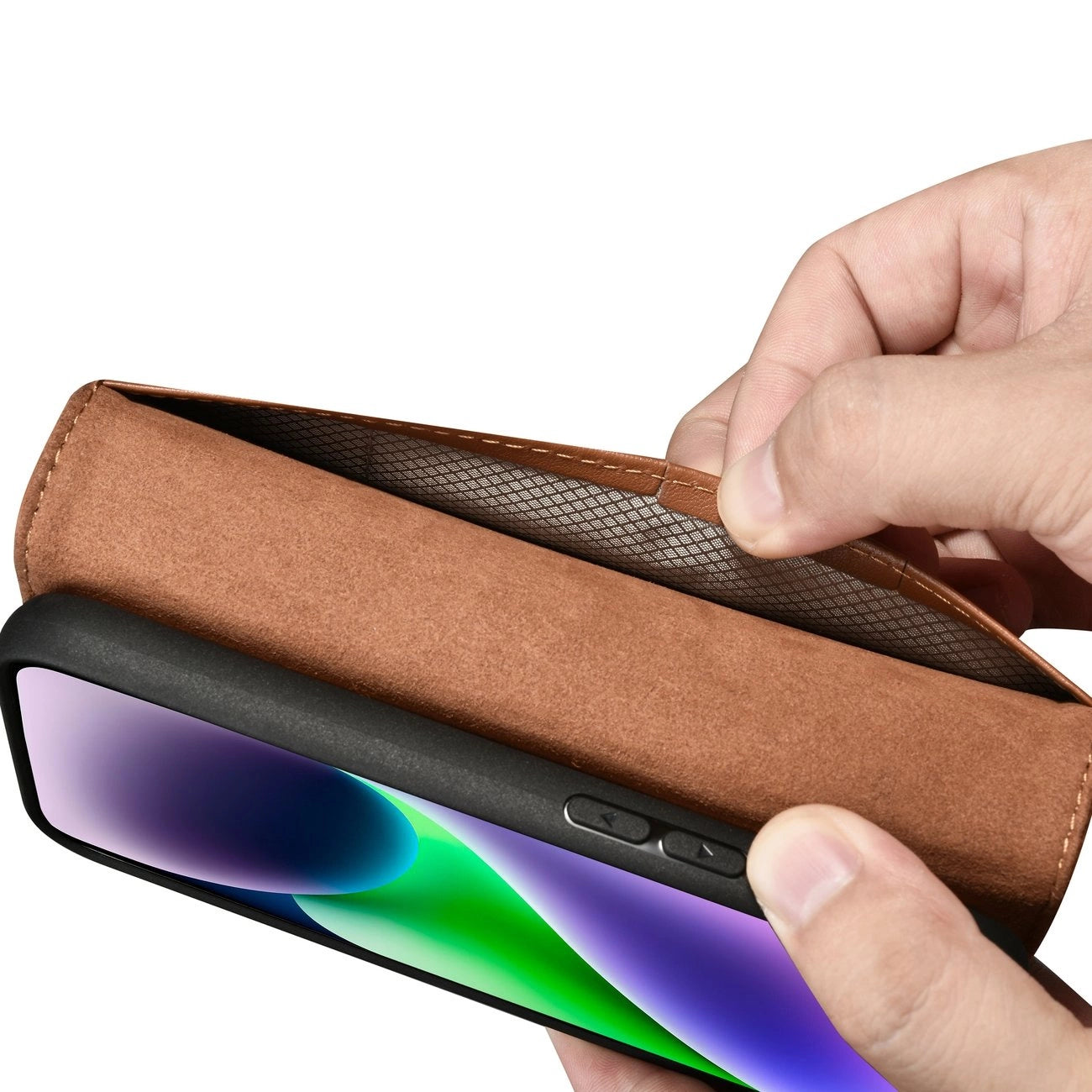 iCarer Wallet Case 2in1 Cover iPhone 14 Plus Anti-RFID Leather Flip Case Brown (WMI14220727-BN)_9
