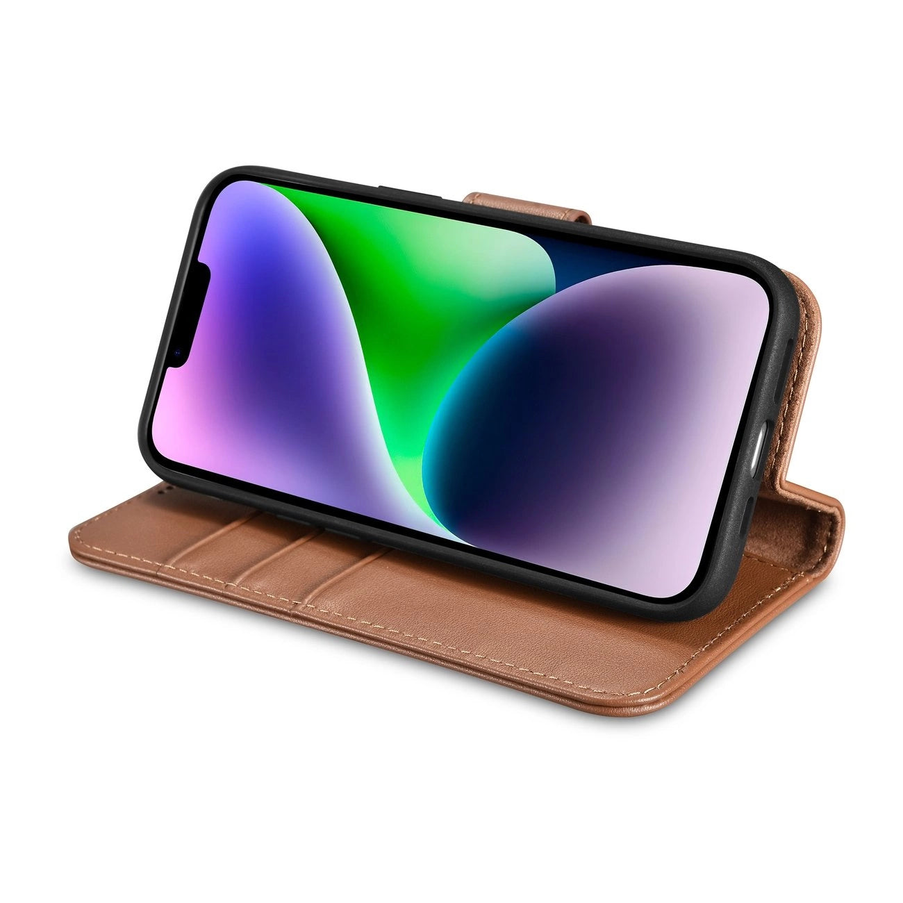 iCarer Wallet Case 2in1 Cover iPhone 14 Plus Anti-RFID Leather Flip Case Brown (WMI14220727-BN)_7