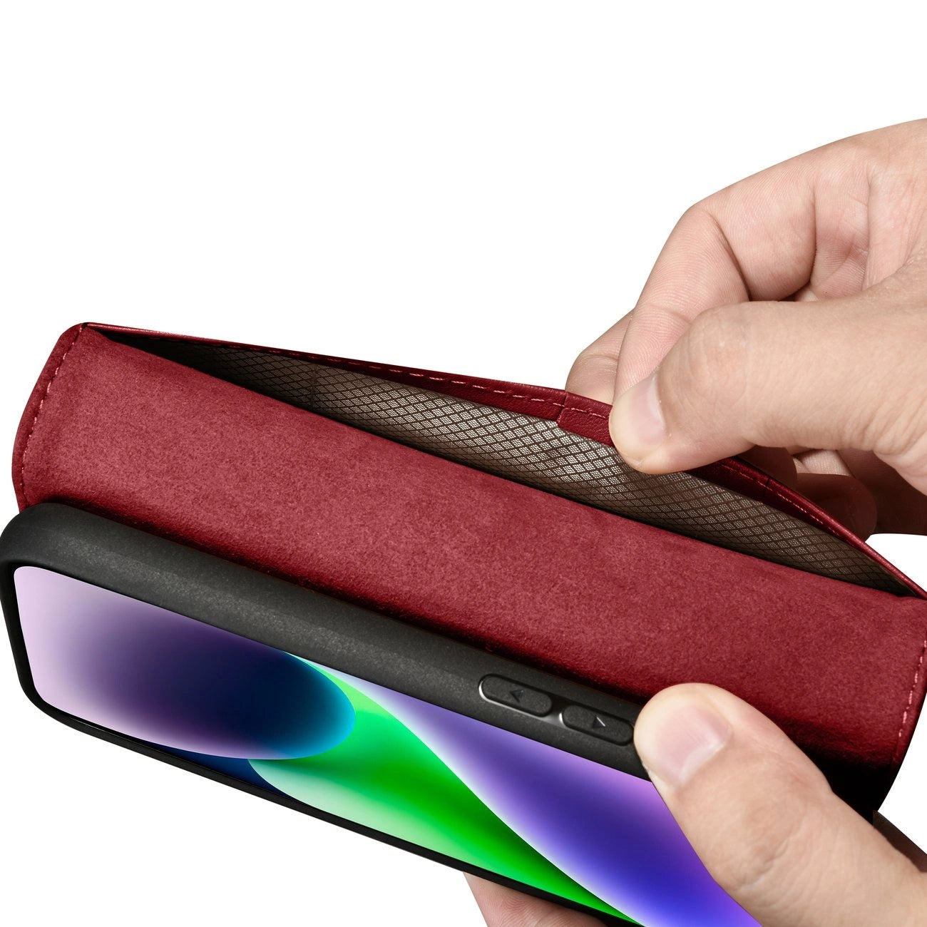 iCarer Wallet Case 2in1 Cover iPhone 14 Plus Anti-RFID Leather Flip Cover Red (WMI14220727-RD)_10