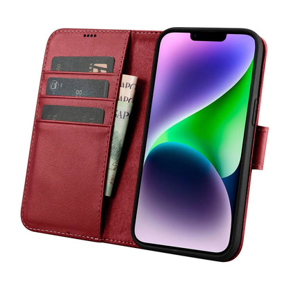 iCarer Wallet Case 2in1 Cover iPhone 14 Plus Anti-RFID Leather Flip Cover Red (WMI14220727-RD)_2