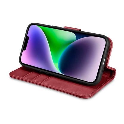 iCarer Wallet Case 2in1 Cover iPhone 14 Plus Anti-RFID Leather Flip Cover Red (WMI14220727-RD)_7