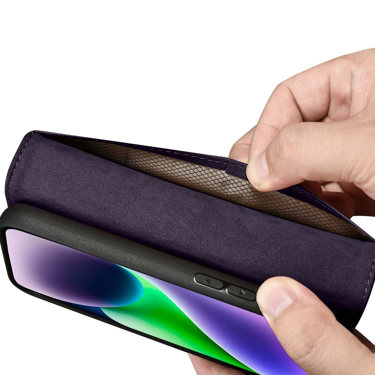 iCarer Wallet Case 2in1 Cover iPhone 14 Plus Anti-RFID Leather Flip Case Dark Purple (WMI14220727-DP)_10