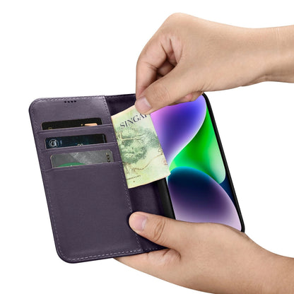 iCarer Wallet Case 2in1 Cover iPhone 14 Plus Anti-RFID Leather Flip Case Dark Purple (WMI14220727-DP)_12