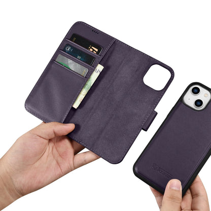 iCarer Wallet Case 2in1 Cover iPhone 14 Plus Anti-RFID Leather Flip Case Dark Purple (WMI14220727-DP)_14