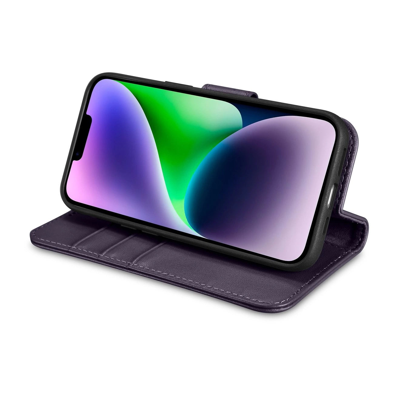 iCarer Wallet Case 2in1 Cover iPhone 14 Plus Anti-RFID Leather Flip Case Dark Purple (WMI14220727-DP)_8