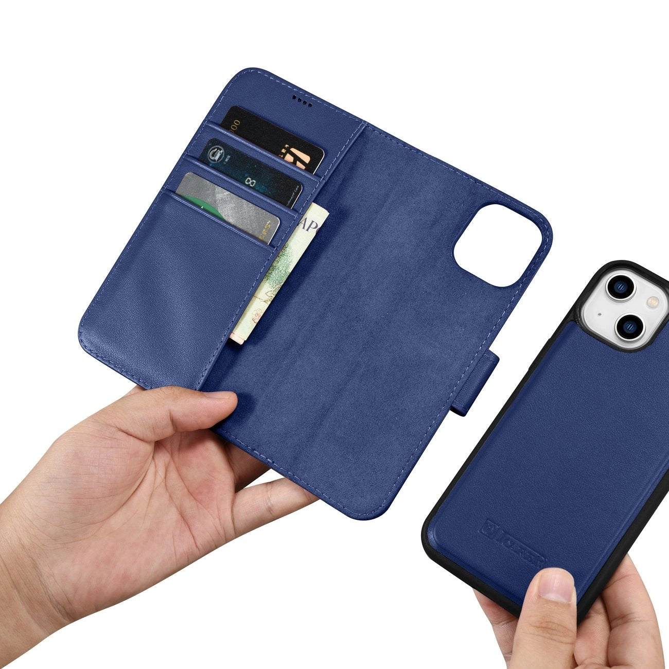 iCarer Wallet Case 2in1 Cover iPhone 14 Plus Anti-RFID Leather Flip Case Blue (WMI14220727-BU)_13