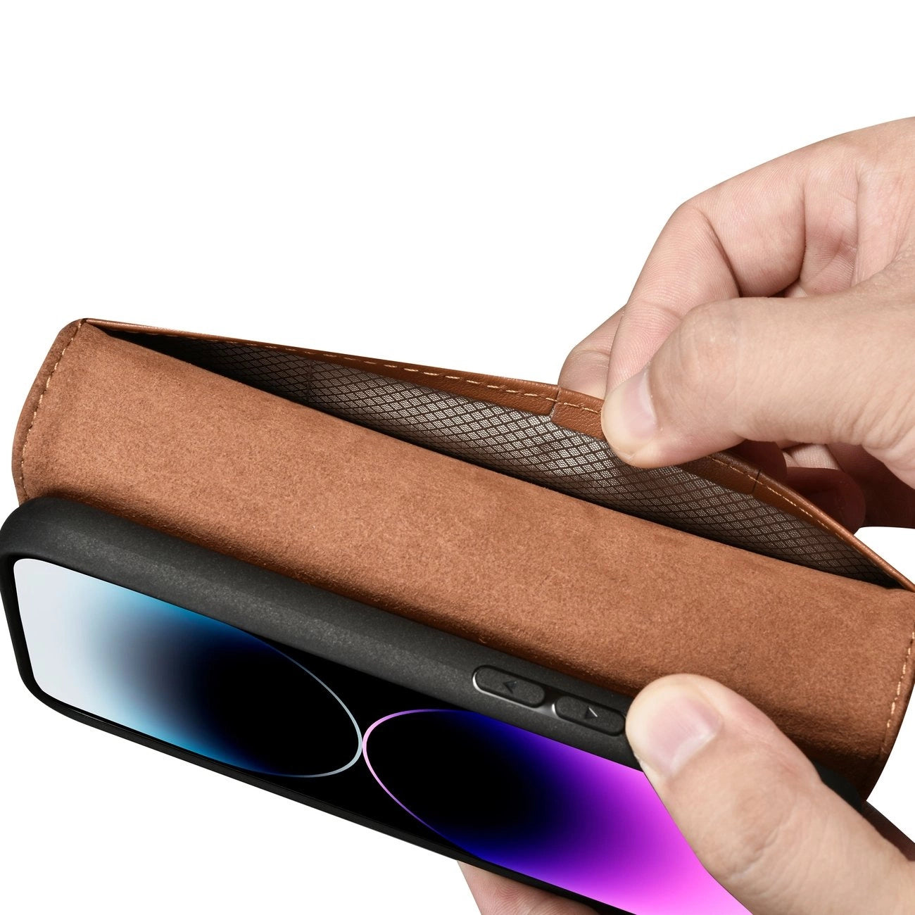 iCarer Wallet Case 2in1 Cover iPhone 14 Pro Max Leather Flip Cover Anti-RFID Brown (WMI14220728-BN)_10